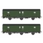 MW_102-Models World 102 Set de 2 Wagons fourgons 3 essieux, PLM, Dqd2m, Vert 306, ep.IIIb, feux fin de convoi