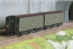 Models World 102 Set de 2 Wagons fourgons 3 essieux, PLM, Dqd2m, Vert 306, ep.IIIb, feux fin de convoi Models World MW_102 - 1