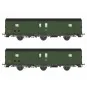 MW_104-Models World 104 Set of 2 3-axle baggage cars, PLM, Dqd2m, Green 306, ep.IIIc-d , end-of-train lights