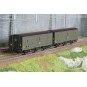 MW_104-Models World 104 Set de 2 Wagons fourgons 3 essieux, PLM, Dqd2m, Vert 306, ep.IIIc-d, feux fin de convoi