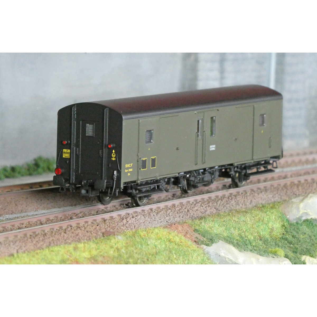 Models World 103 Three-axle baggage wagon, PLM, Dqd2m, Green 306, e...