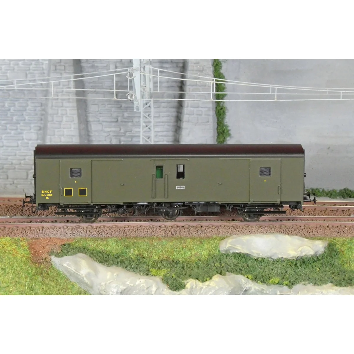 Models World 103 Three-axle baggage wagon, PLM, Dqd2m, Green 306, e...