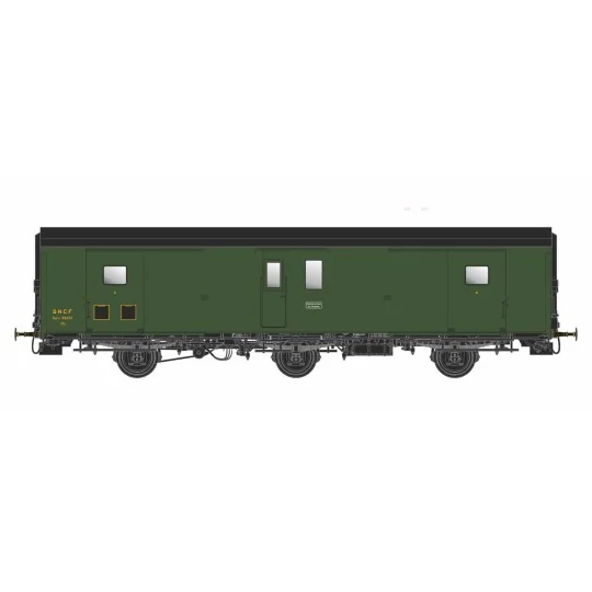 MW_101-Models World 101 Three-axle baggage car, PLM, Dqd2m, Green 306, ep.IIIb, end-of-train lights