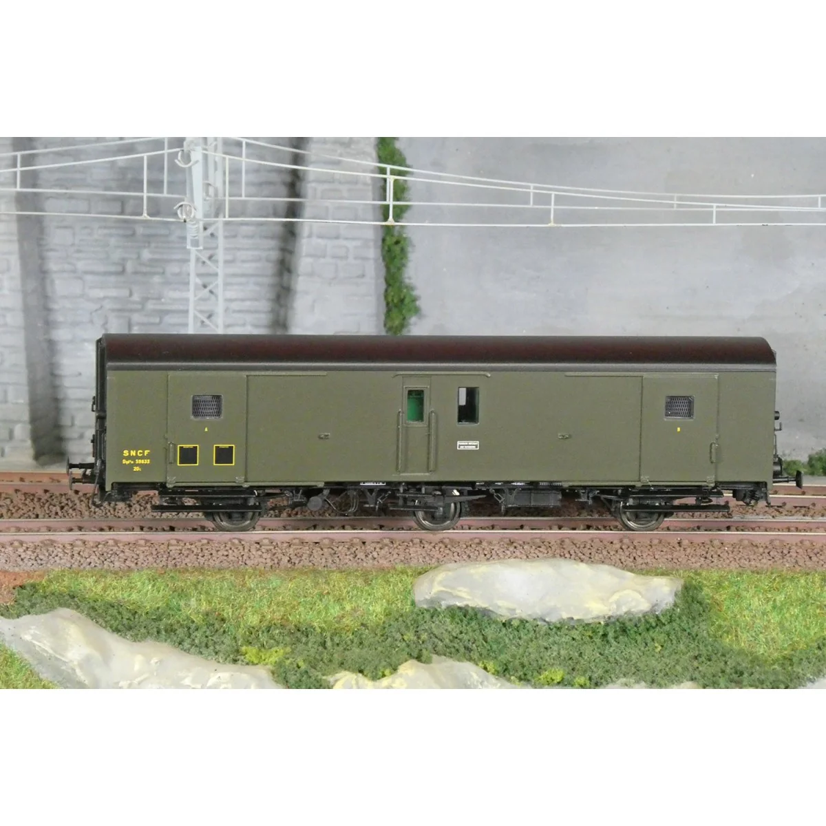 Models World 101 Three-axle baggage car, PLM, Dqd2m, Green 306, ep....