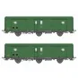 Models World 106 Set de 2 wagons fourgon 3 essieux, PLM, Dd2, Vert 301, ep.IIIc-d, feux fin de convoi Models World MW_106 - 4 MW_106-Models World 106 Set de 2 wagons fourgon 3 essieux, PLM, Dd2, Vert 301, ep.IIIc-d, feux fin de convoi