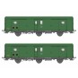 MW_106-Models World 106 Set of 2 three-axle baggage cars, PLM, Dd2, Green 301, ep.IIIc-d , end-of-train lights