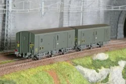Models World 106 Set of 2 three-axle baggage cars, PLM, Dd2, Green ...