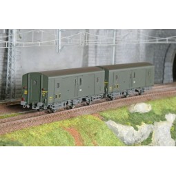 Models World 106 Set of 2 three-axle baggage cars, PLM, Dd2, Green ...