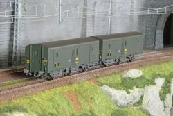 Models World 108 Set de 2 wagons fourgons 3 essieux, PLM, Dd2, Vert 301, logo SNCF jaune, ep.IVa, feux fin de convoi Models Worl