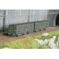 MW_108-Models World 108 Set de 2 wagons fourgons 3 essieux, PLM, Dd2, Vert 301, logo SNCF jaune, ep.IVa, feux fin de convoi