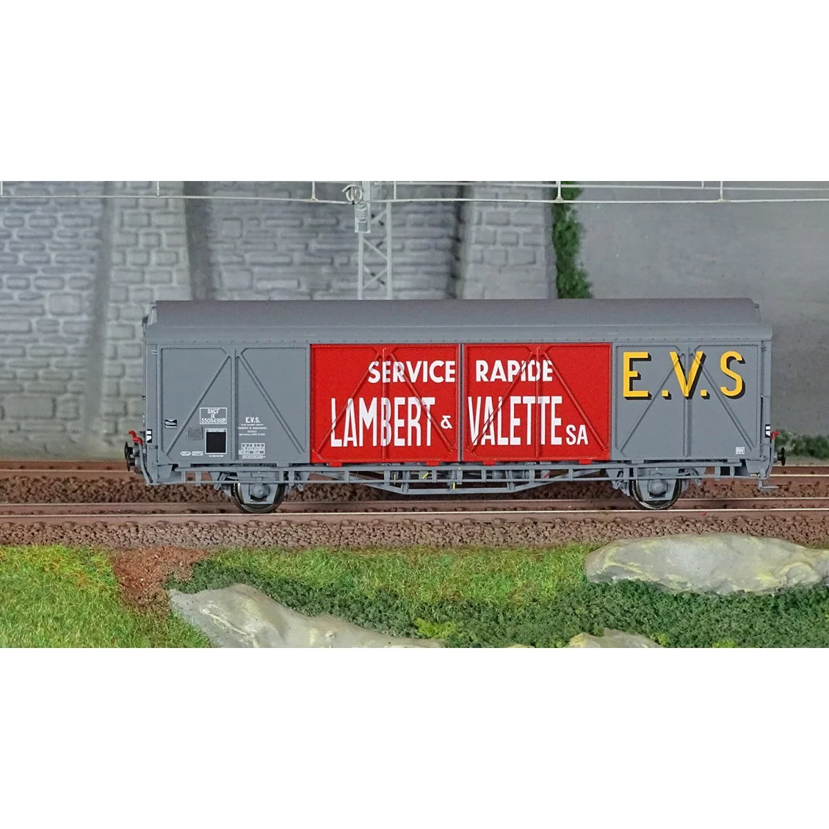LS Models 30688 Wagon EVS, IK, SNCF, gris/rouge, parois renforcées, toit haut, Lambert & Valette sa Ls models Lsm_30688 - 2