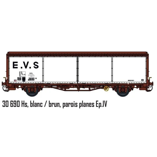 Lsm_30690-LS Models 30690 EVS Wagon, HS, SNCF, white/brown, flat sides