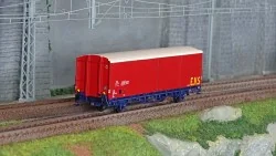 LS Models 30691 EVS Wagon, HSS, SNCF, red/blue, flat sides