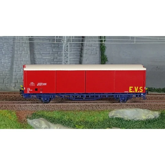 Lsm_30691-LS Models 30691 Wagon EVS, Hss, SNCF, rouge/bleu, parois planes