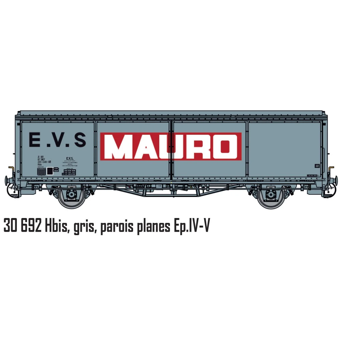 LS Models 30692 Wagon EVS, Hbis, SNCF, gris, parois planes, Mauro Ls models Lsm_30692 - 3