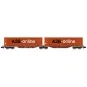 REE Modeles NW231 Container wagon Sggmrss 90 TOUAX, SNCF, 2 x 45’ c... NW-231-REE Modeles NW231 Container wagon Sggmrss 90 TOUAX, SNCF, 2 x 45’ containers A2B-online, N- 1/160