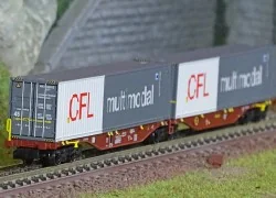 REE Modeles NW234 Container wagon Sggmrss 90 TOUAX, SNCF, 2 x 45’ c...