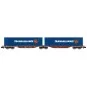 REE Modeles NW235 Container wagon Sggmrss 90 TOUAX, SNCF, 2 x 45’ c... NW-235-REE Modeles NW235 Container wagon Sggmrss 90 TOUAX, SNCF, 2 x 45’ containers CFL Transalliance, N- 1/160