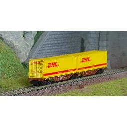 REE Modeles NW236 Wagon porte conteneurs Sggmrss 90 TOUAX, SNCF, 2 conteneurs 45’ DHL, N- 1/160 Ree Modeles NW-236 - 1