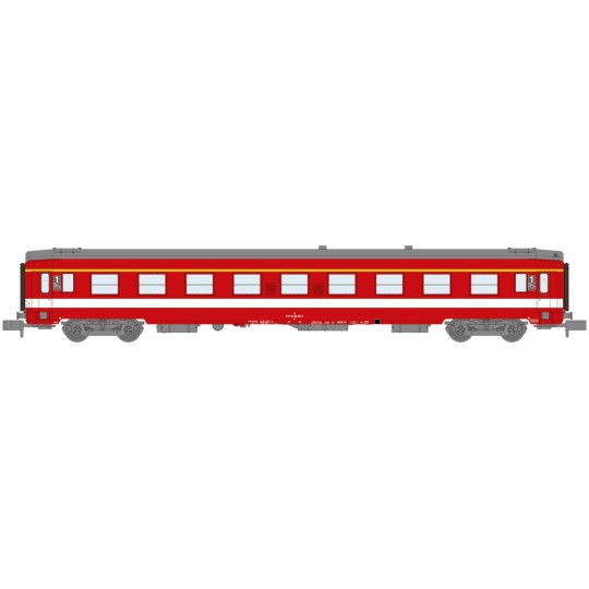 NW-331-REE Modeles NW331 UIC passenger car, SNCF, A9 Red, Corail logo, yellow class stripe, ep.IV, N - 1/160