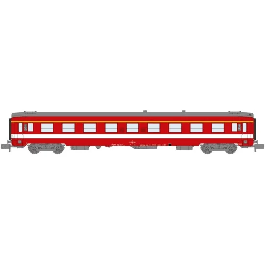 NW-331-REE Modeles NW331 Voiture voyageurs UIC, SNCF, A9 Rouge, logo Corail, bande de classe jaune, ep.IV, N - 1/160