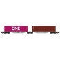 NW-329-REE Modeles NW329 Wagon porte conteneurs Sggmrss 90 AEE, SNCF, 2 conteneurs 40’ ONE et TEX