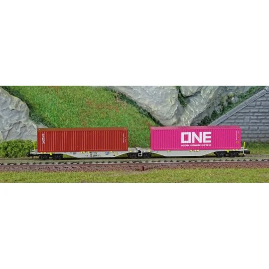 NW-329-REE Modeles NW329 Container Wagon Sggmrss 90 AEE, SNCF, 2 x 40' ONE and TEX containers