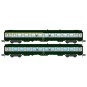 NW-260-REE Modeles NW260 Set de 2 voitures voyageurs UIC, SNCF, A4B5 et B10 Verte/Alu, logo jaune encadré, ep.IV, N- 1/160