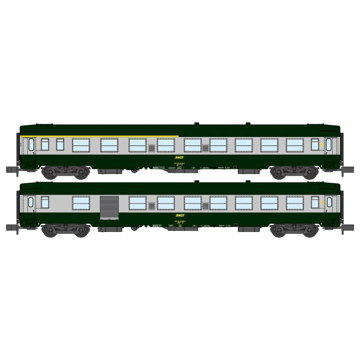 REE Modeles NW261 Set of 2 UIC, SNCF passenger cars, A4B5 and B5D G...