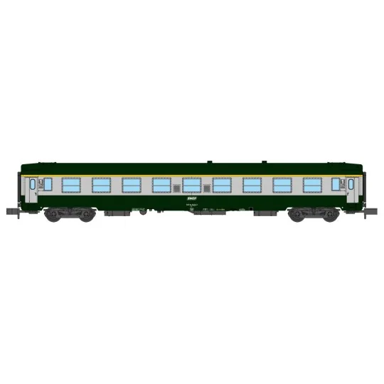 NW-265-REE Modeles NW265 Voiture voyageurs UIC, SNCF, A9 Verte/Gris béton, logo blanc encadré, ep.V, N- 1/160