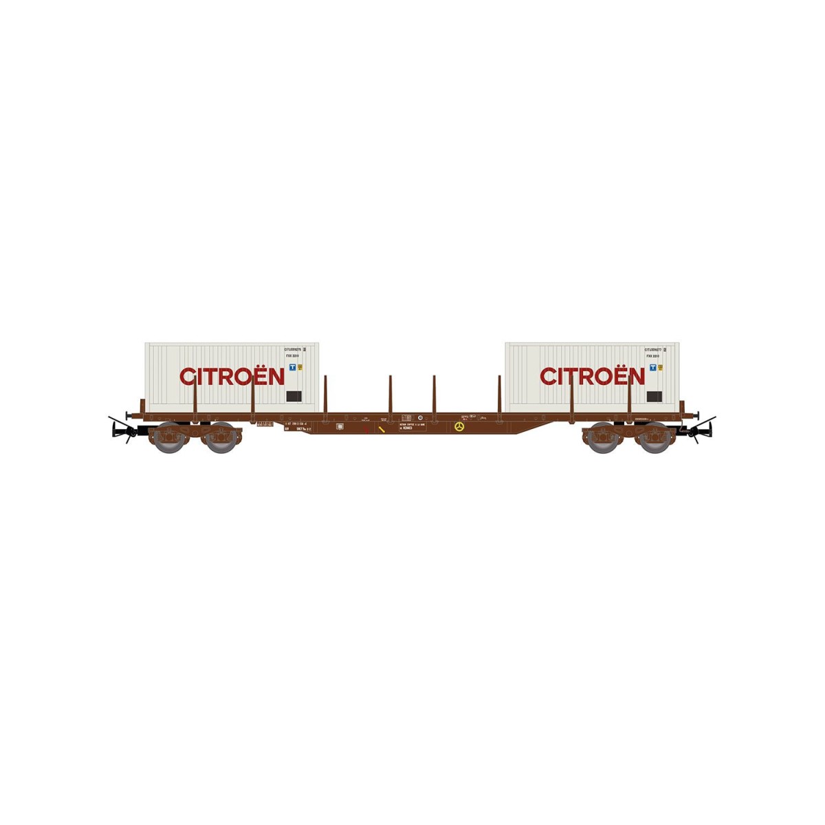Jouef HJ6310 Flat wagon with sideboards and bogies, SNCF, loaded wi...