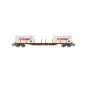 HJ6310-Jouef HJ6310 Flat wagon with sideboards and bogies, SNCF, loaded with 2 Citroën 20' containers