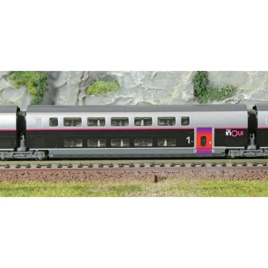 Kato 10-2132 Set de 5 voitures complémentaires TGV Euroduplex SNCF, InOui, N 1/160 Kato KATO_10-2132 - 3 KATO_10-2132-Kato 10-2132 Set de 5 voitures complémentaires TGV Euroduplex SNCF, InOui, N 1/160