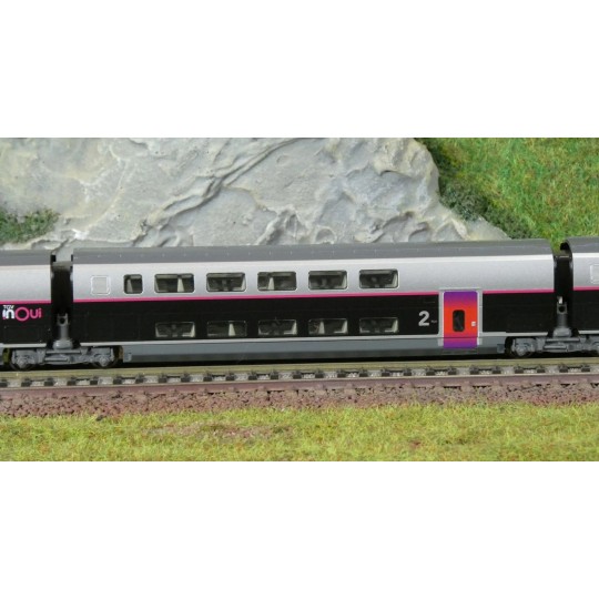 KATO_10-2132-Kato 10-2132 Set of 5 additional TGV Euroduplex SNCF, InOui cars, N 1/160