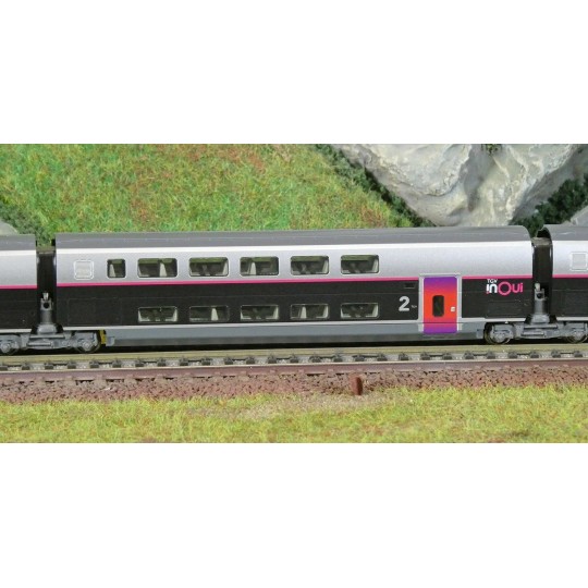 KATO_10-2132-Kato 10-2132 Set of 5 additional TGV Euroduplex SNCF, InOui cars, N 1/160