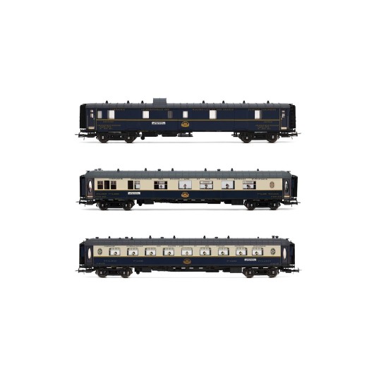 HR4390-Rivarossi HR4390 Set of 3 CIWL passenger cars, Edelweiss Pullman Express, DD3 / VPC Côte d'Azur / VP Étoile du Nord