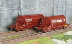 Jouef HJ6228 Set of 2 Taoos bogie hopper wagons, F-ERSA, Ermewa/Che...