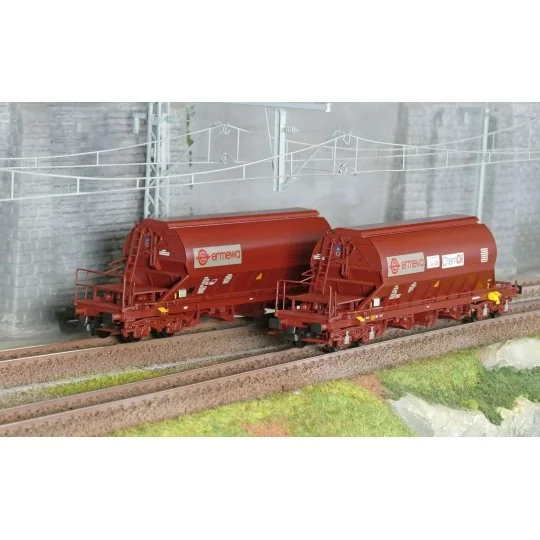 HJ6228-Jouef HJ6228 Set of 2 Taoos bogie hopper wagons, F-ERSA, Ermewa/Chemoil