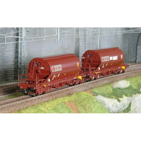 HJ6228-Jouef HJ6228 Set of 2 Taoos bogie hopper wagons, F-ERSA, Ermewa/Chemoil