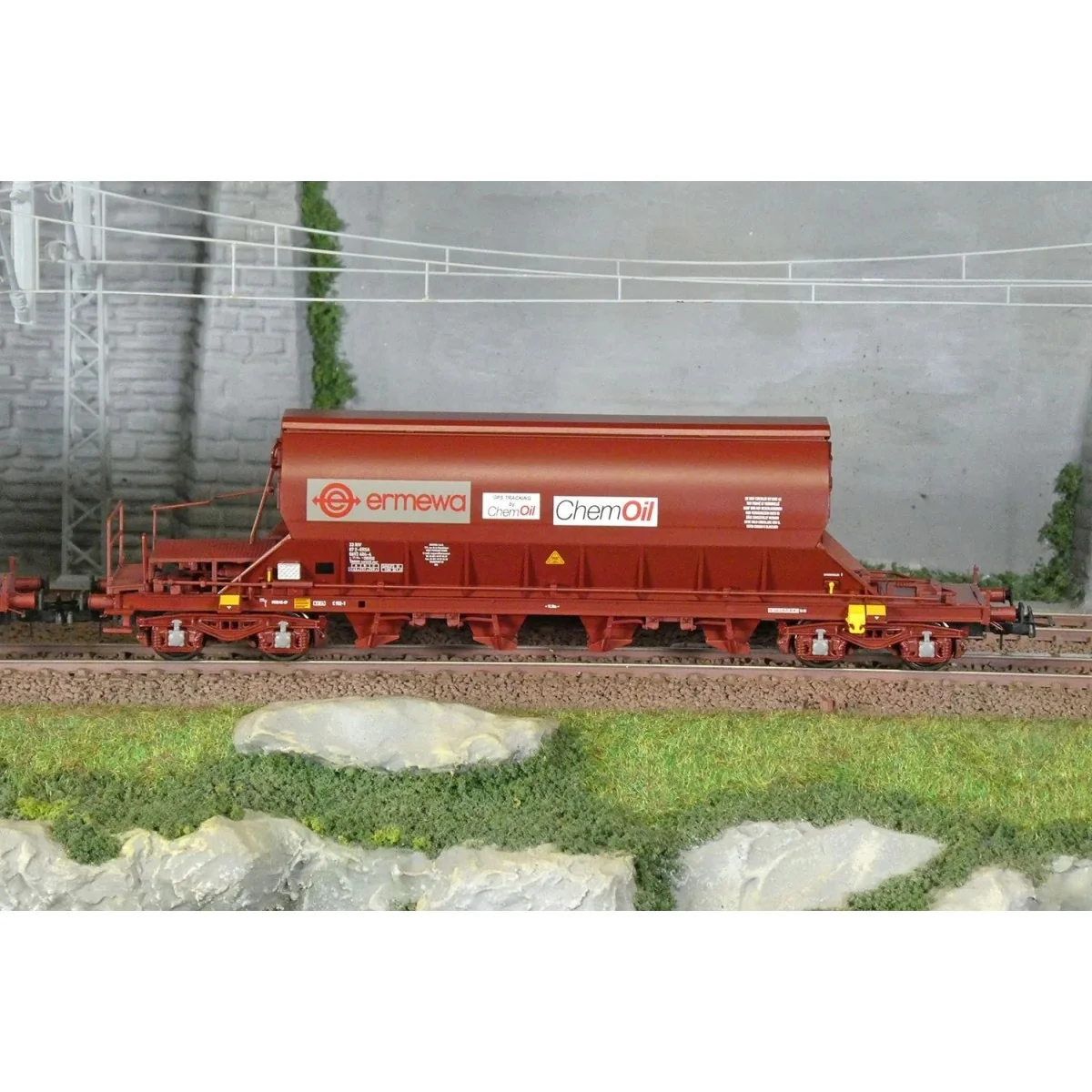 Jouef HJ6228 Set of 2 Taoos bogie hopper wagons, F-ERSA, Ermewa/Che...