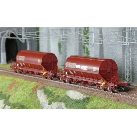 HJ6228-Jouef HJ6228 Set de 2 wagons trémies à bogies Taoos, F-ERSA, Ermewa/Chemoil