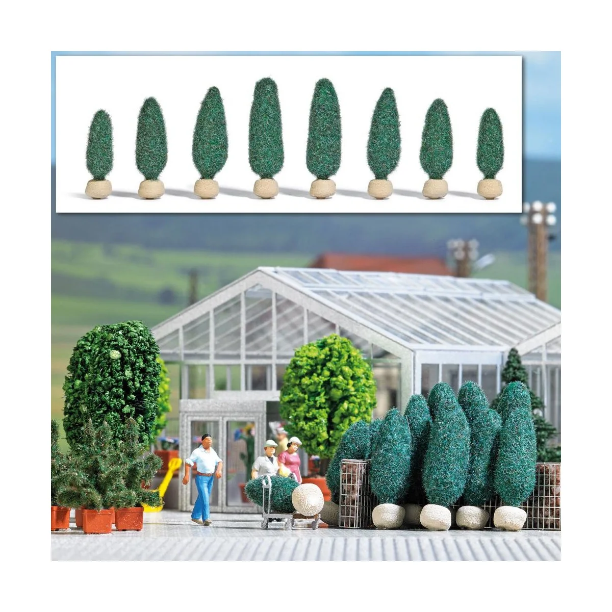 Busch 1275 Arbres avec bulbe de racines (8) Busch Busch_1275 - 1