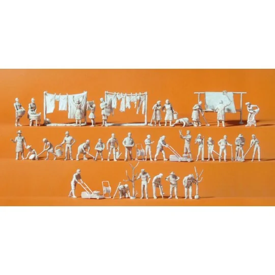 Preiser_16361-Preiser 16361 Personnages, Travaux à la maison et jardin