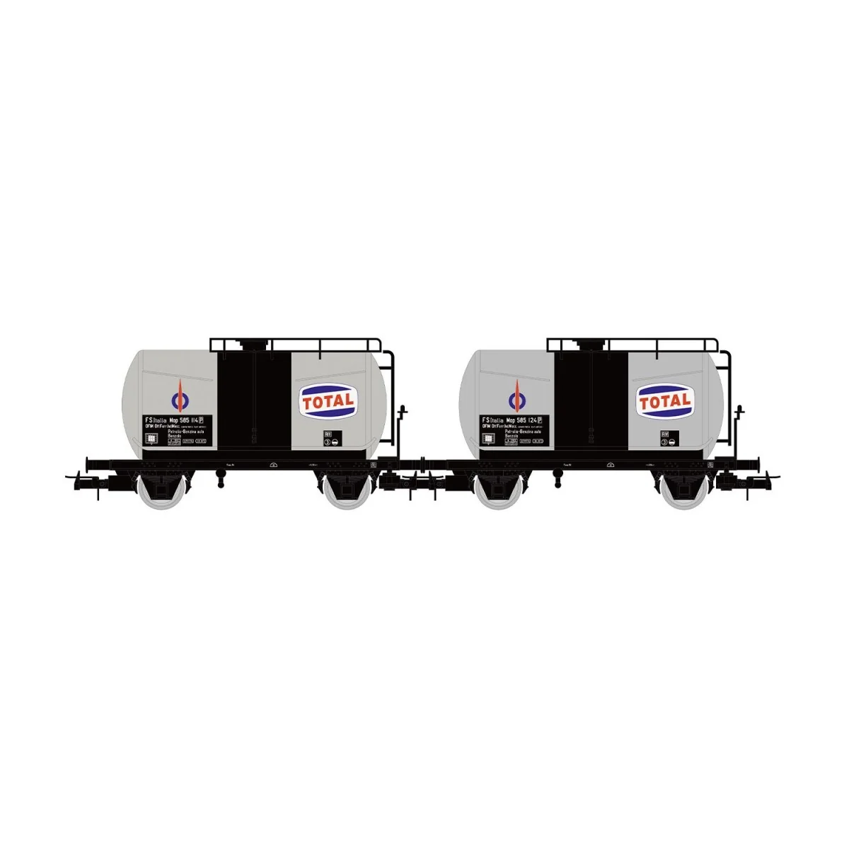 Rivarossi HR6565 Set of 2 two-axle tank wagons, FS, Total - HR6565