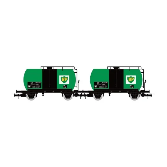 HR6567-Rivarossi HR6567 Set of 2 two-axle tank wagons, FS, BP