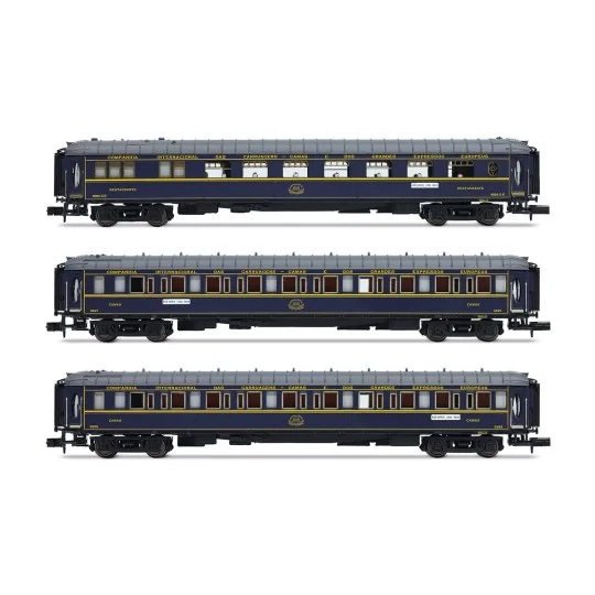 HN4487-Arnold HN4487 Set of 3 "Sud-Express" passenger cars, CIWL, VPC Étoile du Nord / WL / WL, N scale