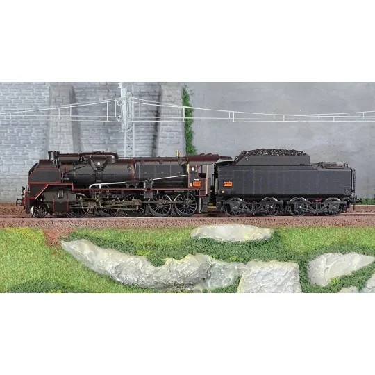 R37_HO41206DS-R37 HO41206DS Locomotive à vapeur 1-150 P 10 tender 34 P 322, SNCF, noire, Chalindrey, sonore, fumée