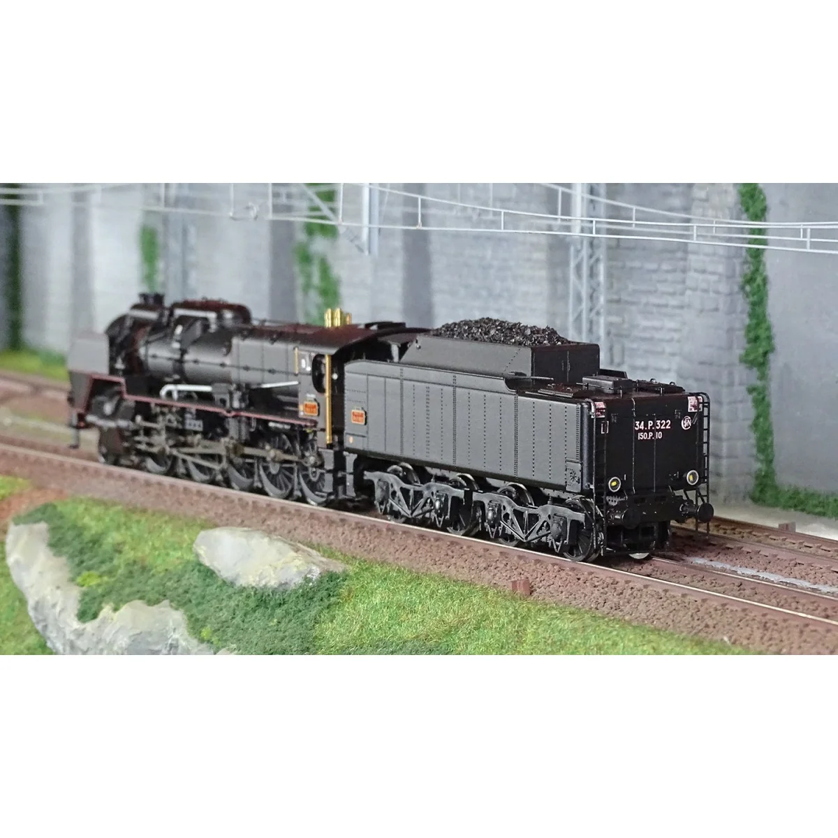 R37 HO41206DS Locomotive à vapeur 1-150 P 10 tender 34 P 322, SNCF, noire, Chalindrey, sonore, fumée Rail 37 - R37 R37_HO41206DS