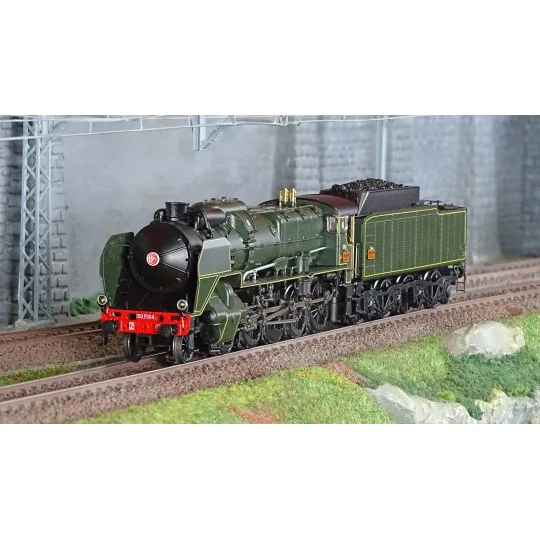 R37_HO41208-R37 HO41208 Steam locomotive 2-150 P 104 tender 34 P 350, SNCF, green, Somain