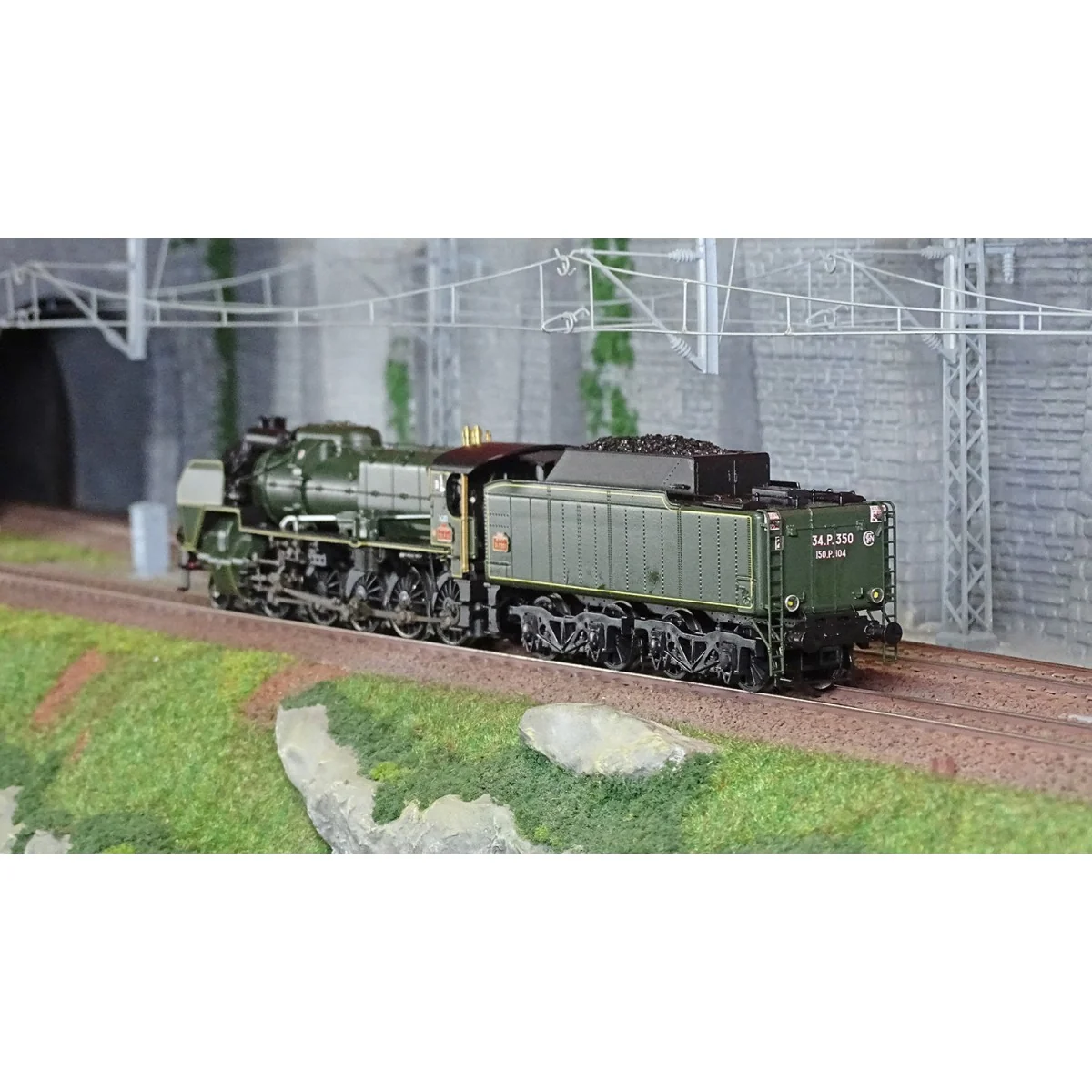 R37 HO41208 Locomotive à vapeur 2-150 P 104 tender 34 P 350, SNCF, verte, Somain Rail 37 - R37 R37_HO41208 - 3